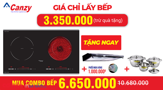 COMBO trọn bộ bếp từ đôi hồng ngoại CANZY MS01 XẢ KHO lần 2 giá tốt - Ảnh 1 COMBO trọn bộ bếp từ đôi hồng ngoại CANZY MS01 XẢ KHO lần 2 giá tốt - Ảnh 1