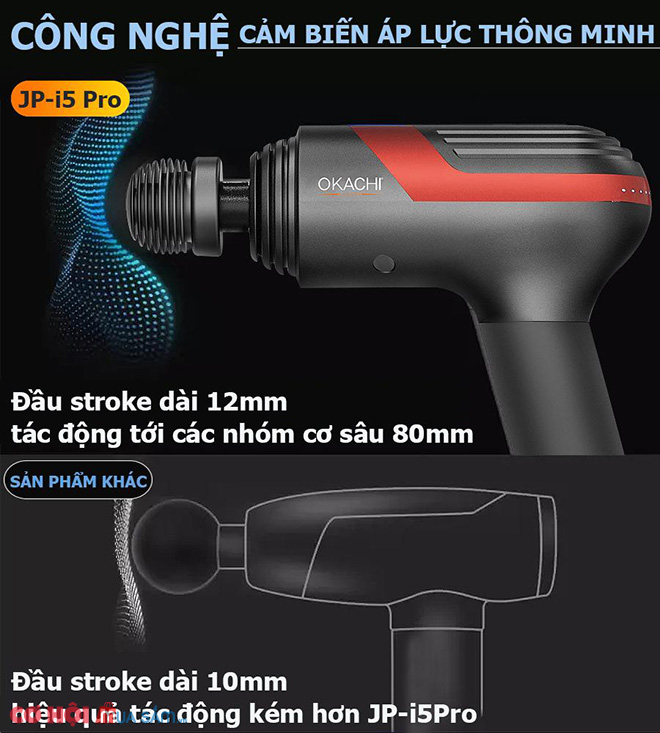 Máy massage cầm tay OKACHI LUXURY JP-i5 Pro (dòng cao cấp) - Ảnh 3 Máy massage cầm tay OKACHI LUXURY JP-i5 Pro (dòng cao cấp) - Ảnh 3