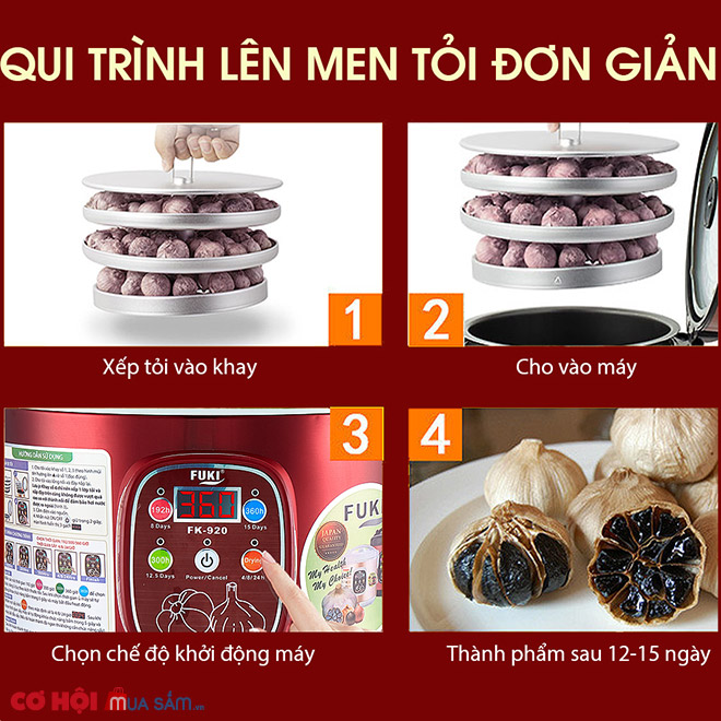 Máy làm tỏi đen FUKI FK-920 loại 8L 4 tầng (đỏ mận) - Ảnh 3 Máy làm tỏi đen FUKI FK-920 loại 8L 4 tầng (đỏ mận) - Ảnh 3