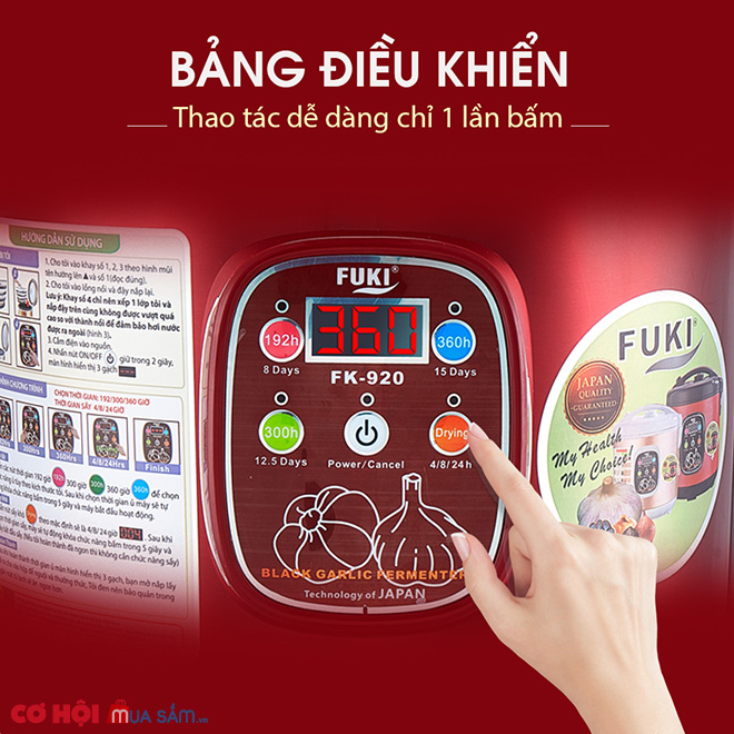 Máy làm tỏi đen FUKI FK-920 loại 8L 4 tầng (đỏ mận) - Ảnh 6 Máy làm tỏi đen FUKI FK-920 loại 8L 4 tầng (đỏ mận) - Ảnh 6