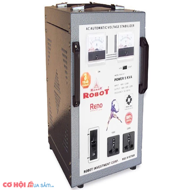 Ổn áp một pha Robot Reno 817-5KVA 90V-250V - Ảnh 1 Ổn áp một pha Robot Reno 817-5KVA 90V-250V - Ảnh 1