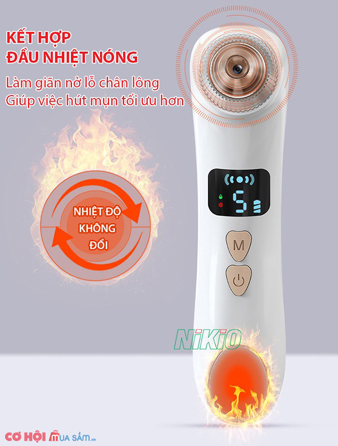 Máy hút mụn kết hợp đầu tạo nhiệt nóng thế hệ mới Nikio NK-220 - Ảnh 3 Máy hút mụn kết hợp đầu tạo nhiệt nóng thế hệ mới Nikio NK-220 - Ảnh 3