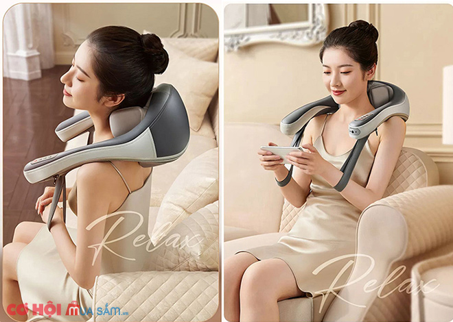 Máy massage xoa bóp day ấn cổ vai gáy 6D Nikio NK-138 - Pin sạc - Ảnh 2 Máy massage xoa bóp day ấn cổ vai gáy 6D Nikio NK-138 - Pin sạc - Ảnh 2