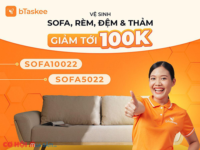 Đặt bTaskee vệ sinh sofa, rèm, đệm, thảm giảm ngay 100K - Ảnh 1 Đặt bTaskee vệ sinh sofa, rèm, đệm, thảm giảm ngay 100K - Ảnh 1