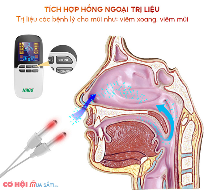 Máy massage xung điện kết hợp đèn hồng ngoại trị liệu viêm mũi Nikio NK-102 - Ảnh 2 Máy massage xung điện kết hợp đèn hồng ngoại trị liệu viêm mũi Nikio NK-102 - Ảnh 2