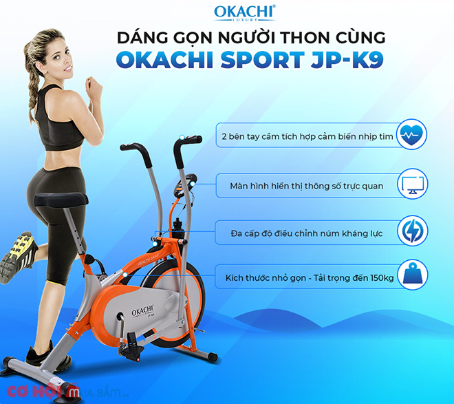 Xe đạp tập thể dục OKACHI SPORT JP-K9 (cao cấp) - Ảnh 2 Xe đạp tập thể dục OKACHI SPORT JP-K9 (cao cấp) - Ảnh 2