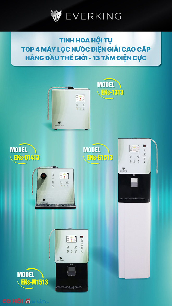 Top 4 máy lọc nước điện giải Everking đẳng cấp thế giới - giá tốt bất ngờ - Ảnh 1 Top 4 máy lọc nước điện giải Everking đẳng cấp thế giới - giá tốt bất ngờ - Ảnh 1