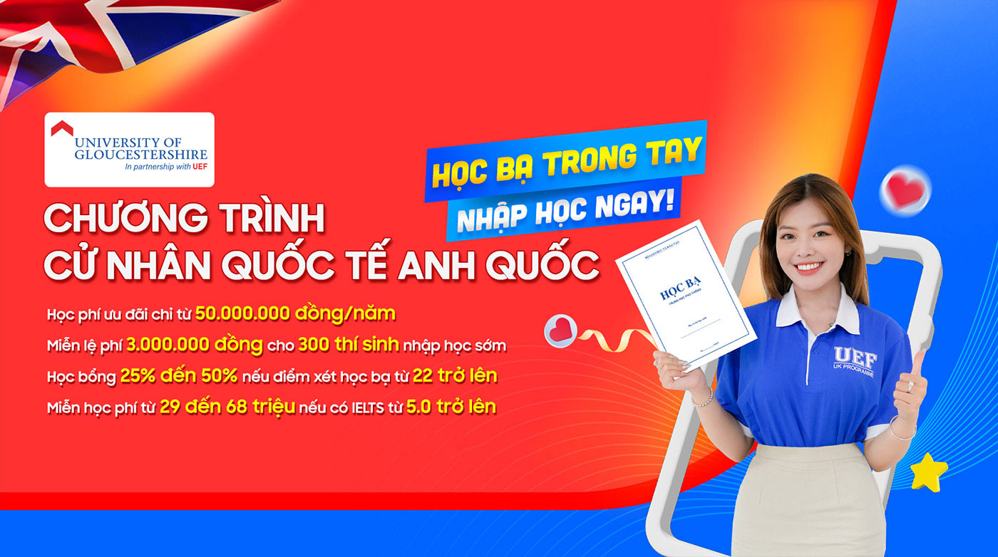 Chính sách học bổng của UEF dành cho thí sinh nhập học chương trình quốc tế - ảnh 1 Chính sách học bổng của UEF dành cho thí sinh nhập học chương trình quốc tế - ảnh 1