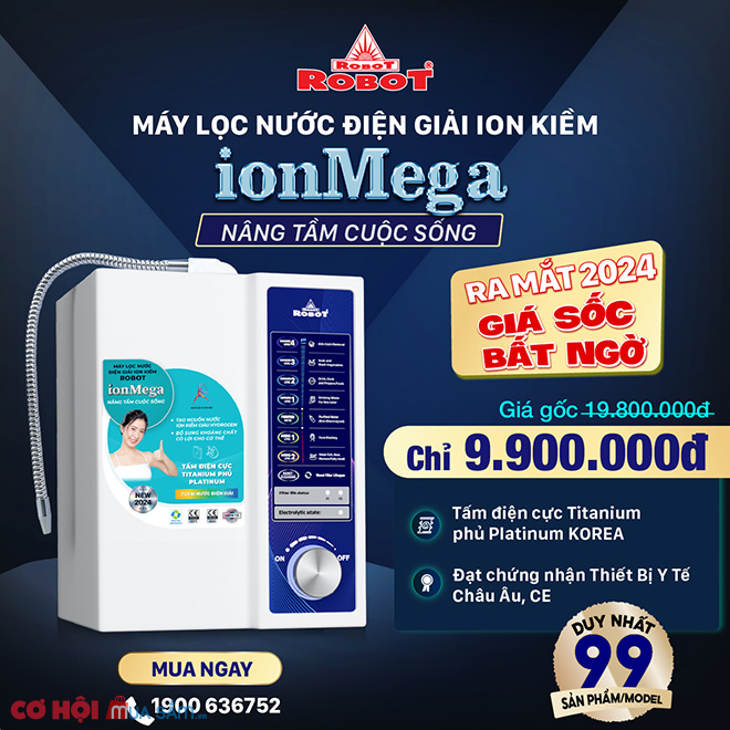 Chào Xuân Giáp Thìn 2024, máy lọc nước điện giải ion kiềm ionMega chỉ từ 9.900.000Đ - Ảnh 1 Chào Xuân Giáp Thìn 2024, máy lọc nước điện giải ion kiềm ionMega chỉ từ 9.900.000Đ - Ảnh 1