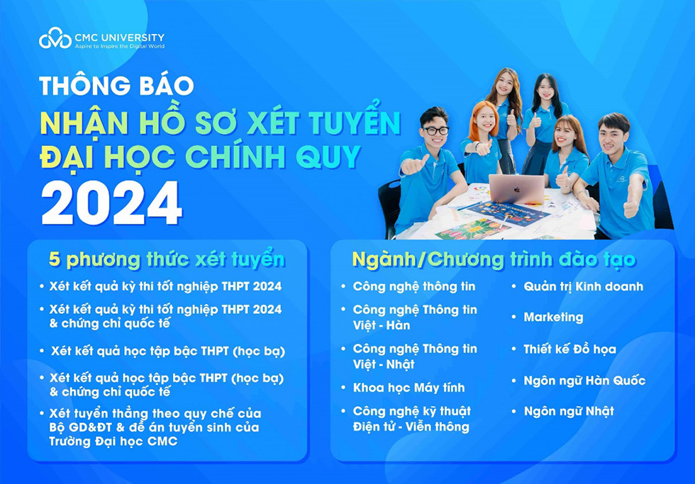 Trường Đại học CMC công bố kết quả trúng tuyển đợt 1 và 2 Trường Đại học CMC công bố kết quả trúng tuyển đợt 1 và 2
