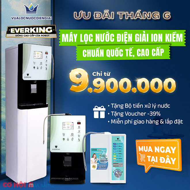 Máy lọc nước điện giải ion kiềm ′chuẩn quốc tế′ cao cấp, đa năng chỉ từ 9,9 triệu - Ảnh 1 Máy lọc nước điện giải ion kiềm ′chuẩn quốc tế′ cao cấp, đa năng chỉ từ 9,9 triệu - Ảnh 1