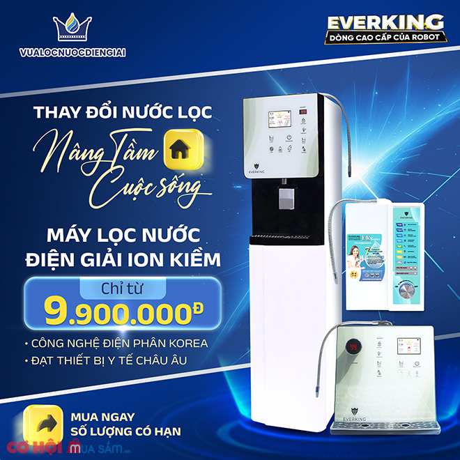 Thay đổi nước lọc - Nâng tầm cuộc sống với máy lọc nước điện giải ion kiềm từ 9,9 triệu - Ảnh 1 Thay đổi nước lọc - Nâng tầm cuộc sống với máy lọc nước điện giải ion kiềm từ 9,9 triệu - Ảnh 1