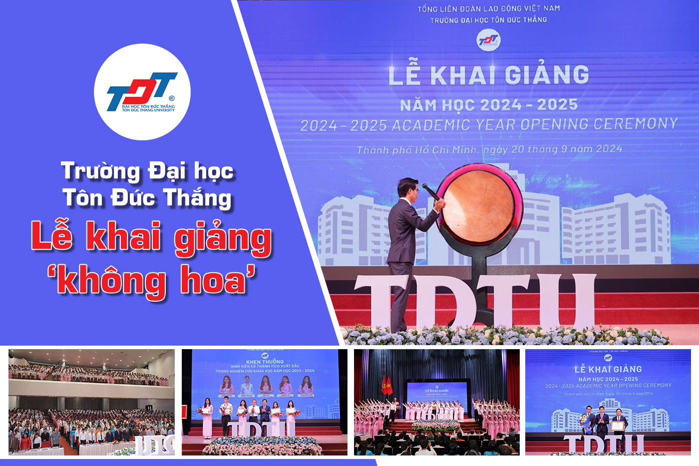 Trường Đại học Tôn Đức Thắng tổ chức lễ khai giảng không hoa - ảnh 1 Trường Đại học Tôn Đức Thắng tổ chức lễ khai giảng không hoa - ảnh 1